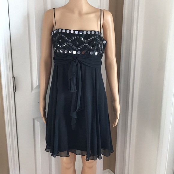 black silk cocktail dress